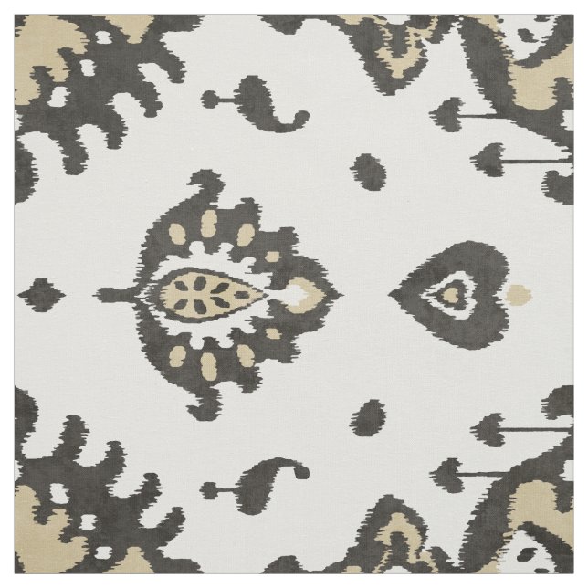 Cute neutralt black and beige ikat tribal mönster tyg (Provkarta)