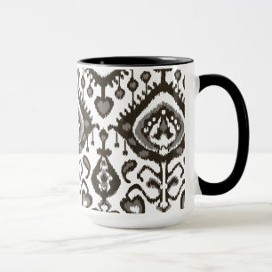 Cute neutralt black and white ikat tribal mönster mugg