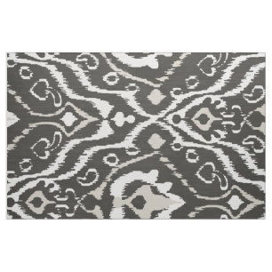 Cute neutralt black and white ikat tribal mönster tyg