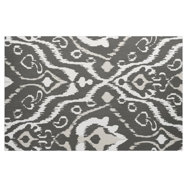 Cute neutralt black and white ikat tribal mönster tyg (Fat Quarter)