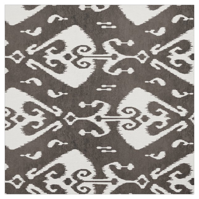 Cute neutralt black and white ikat tribal mönster tyg (Provkarta)