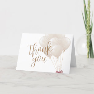Cute Neutralt Boho Balloon Baby Shower Tack Kort