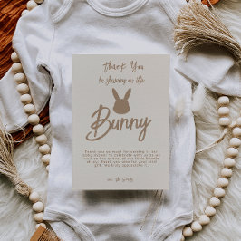 Cute Neutralt Bunny Baby Shower Boho Tack Kort
