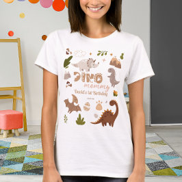 Cute Neutralt Dinosaur Birthday Dino Mamma T Shirt