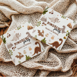 Cute Neutralt Dinosaur Party Birthday Pappersservett