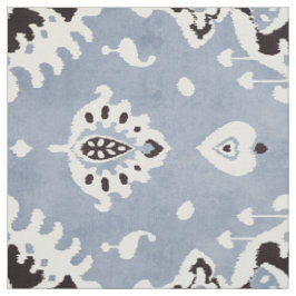 Cute neutralt grått blue white ikat tribal mönster tyg