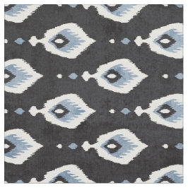 Cute neutralt grått blue white ikat tribal mönster tyg
