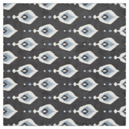 Cute neutralt grått blue white ikat tribal mönster tyg