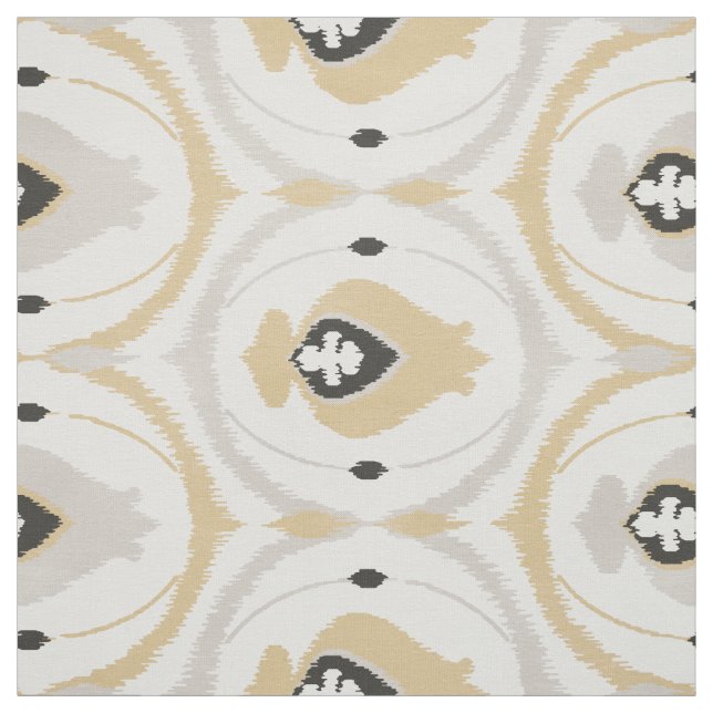 Cute neutralt grått och beige ikat tribal mönster tyg (Provkarta)