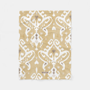 Cute neutralt guld beige ikat tribal mönster fleecefilt