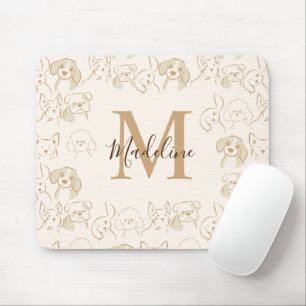 Cute Neutralt Pop Hund Elegant Monogram Musmatta