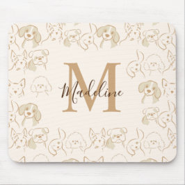 Cute Neutralt Pop Hund Elegant Monogram Musmatta
