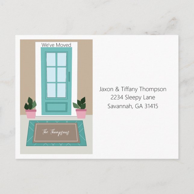 Cute New Address Announcement Vykort (Baksida)