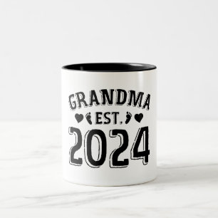 Cute New Grandma, etablerad 2024 Två-Tonad Mugg