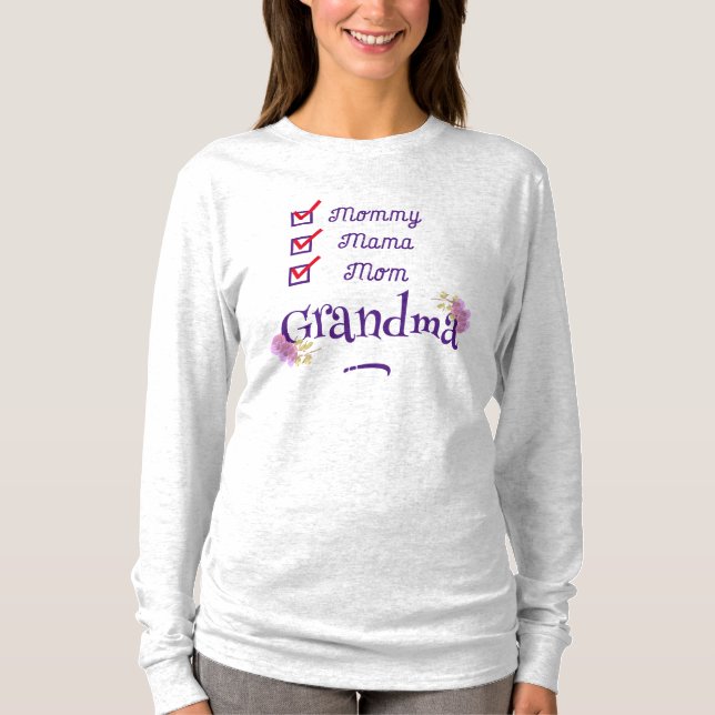 Cute New Grandma T Shirt (Framsida)