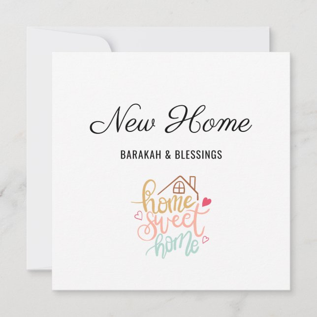 Cute New Home Barakah & Blessings islamiska kort (Framsida)