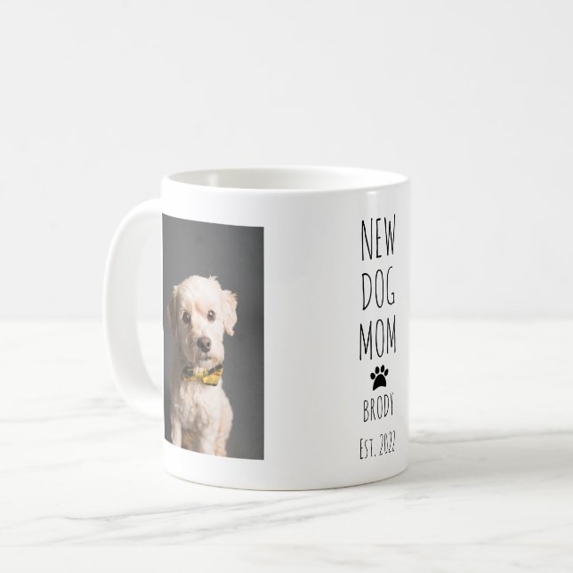 Cute New Hund Mamma Photo Handskriftlig text Kaffemugg (Framsida vänster)