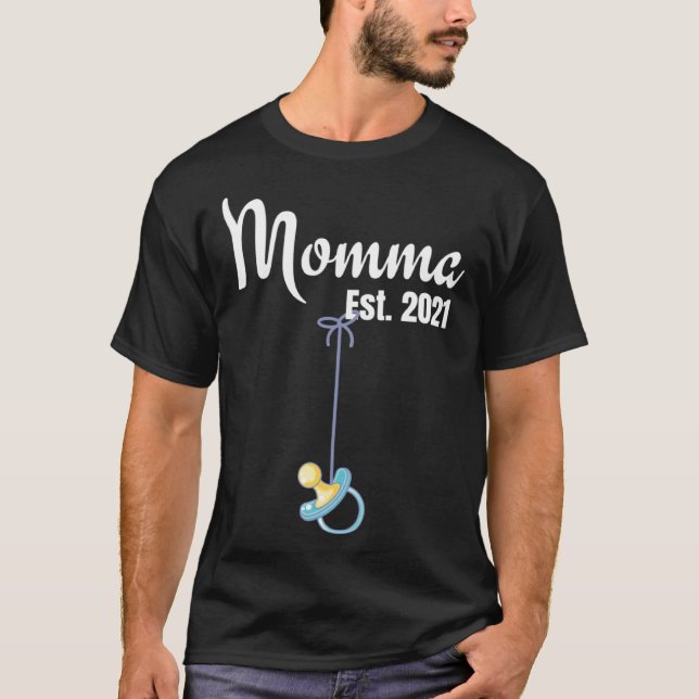 Cute New Momma Pregnancy announcement Mom Boy Moth T Shirt (Framsida)