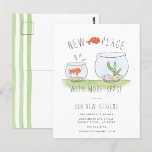 Cute New Ställe Goldfish Bowl Flytta Notice Vykort