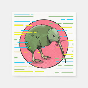 Cute New Zealand Kiwi Pappersservett