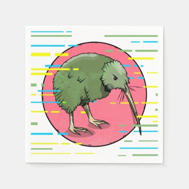 Cute New Zealand Kiwi Pappersservett (Framsidan)