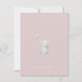 Cute Newborn Baby Hello Little One Elephant Card. Vykort