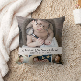 Cute Newborn Baby Photo Birds Stats Kudde