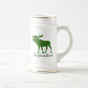 Cute Newfoundland moose tartan ölstein Sejdel