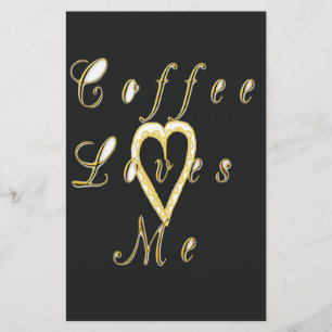 Cute Nice och Leve Coffee kärlek. Brevpapper