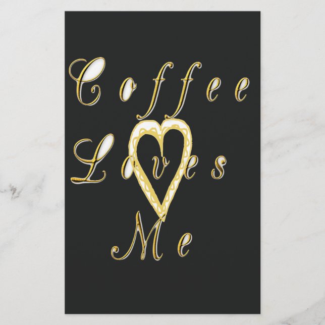 Cute Nice och Leve Coffee kärlek. Brevpapper (Framsida)