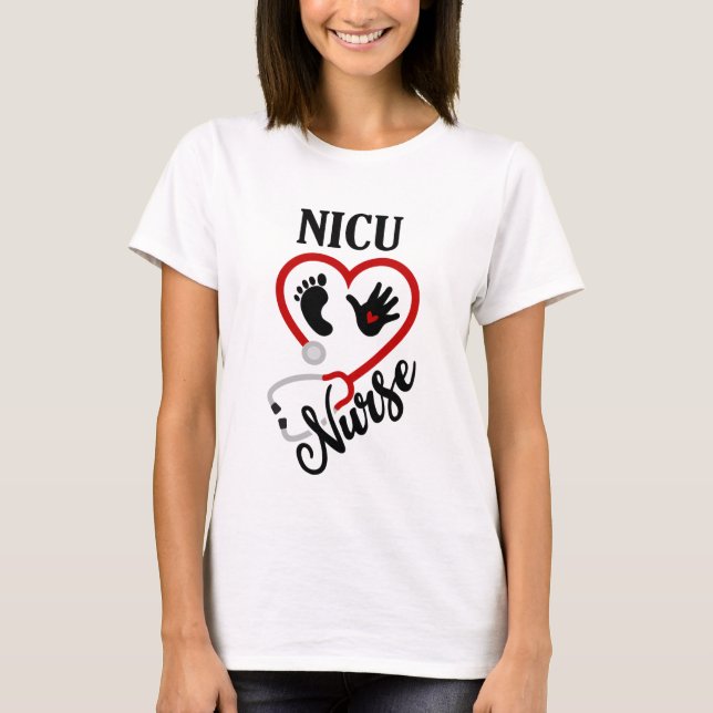Cute NICU Nurse ord art T Shirt (Framsida)