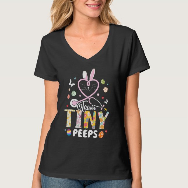Cute Nicu Picu L&d Nurse Påsk Day Stethoscope Cu T Shirt (Framsida)