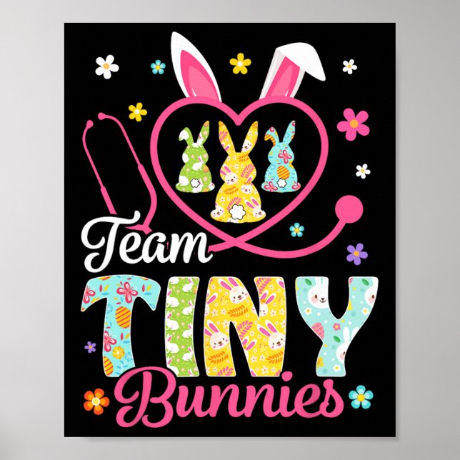 Cute Nicu Picu Landd Nurse Påsk Day Stethoscope Poster (Framsidan)