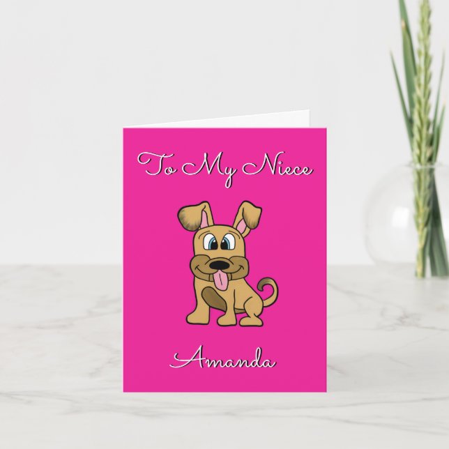 Cute Niece Birthday Card - Rolig hund Kort (Framsida)