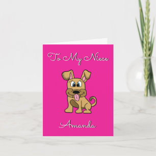 Cute Niece Birthday Card - Rolig hund Kort