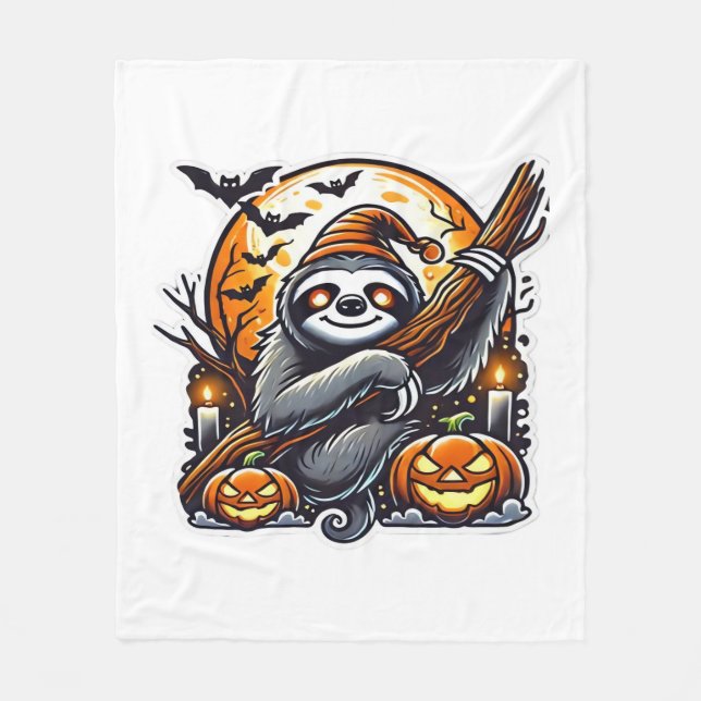 Cute Night Sloth Halloween Classic T-Shirt Fleecefilt (Framsidan)