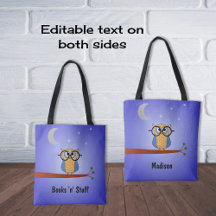 Cute night uggla anpassningsbar text bok