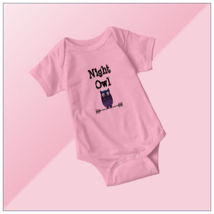 Cute Night Uggla Bodykostym för Spädbarn T Shirt