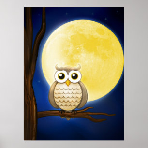 Cute Night Wise Uggla POSTER