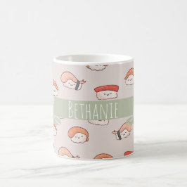 Cute Nigiri Sushi Seamless Mönster Kaffemugg