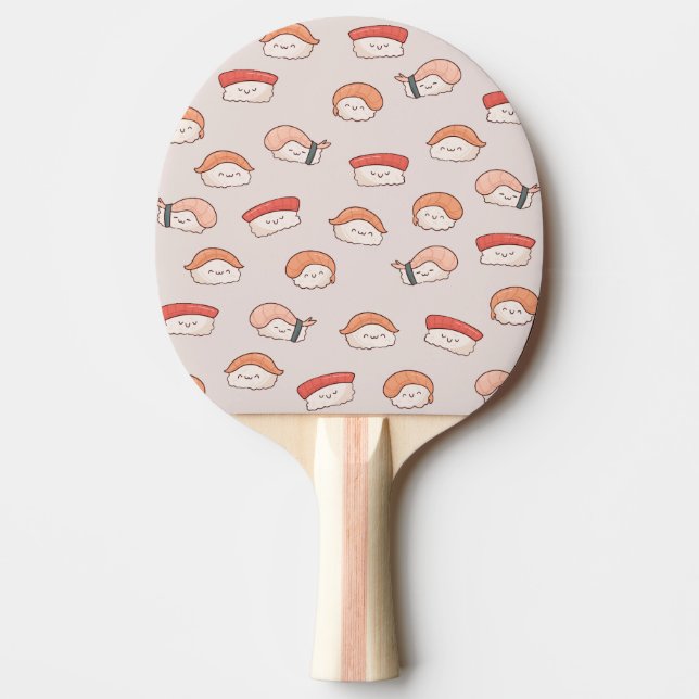 Cute Nigiri Sushi Seamless Mönster Pingisracket (Framsidan)