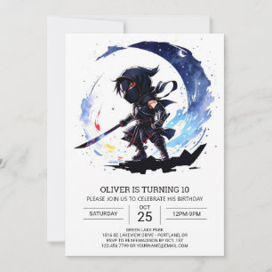 Cute Ninja Äventyr Birthday Inbjudningar