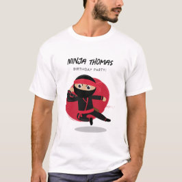 Cute Ninja Black & Red Barns födelsedag Party Papp T Shirt