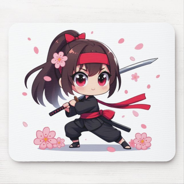 Cute Ninja-blommar-flicka Musmatta (Framsidan)