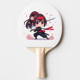 Cute Ninja-blommar-flicka Pingisracket