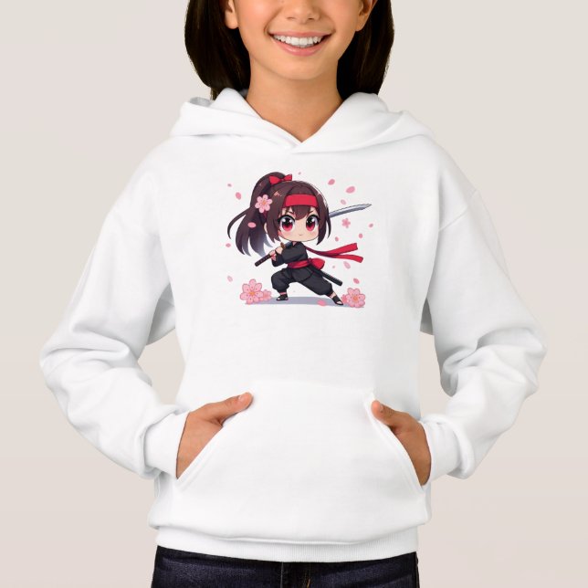 Cute Ninja-blommar-flicka T Shirt (Framsida)