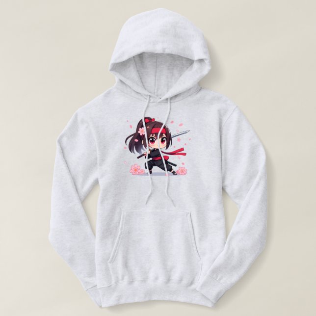 Cute Ninja-blommar-flicka T Shirt (Design framsida)