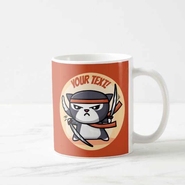 Cute Ninja Cat Kaffemugg (Höger)