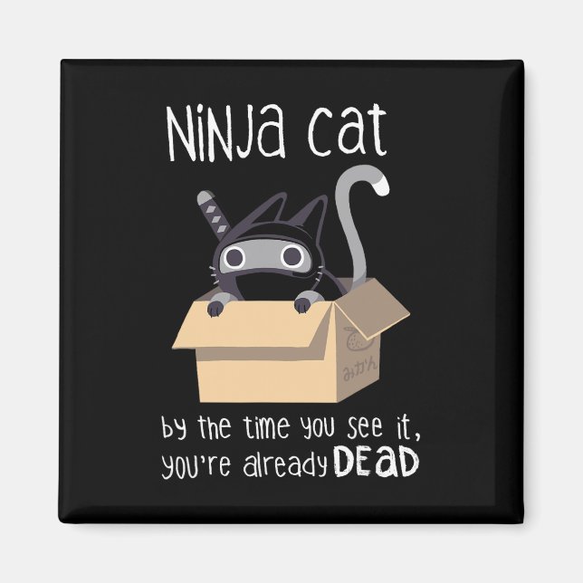 Cute Ninja Cat Magnet (Framsidan)