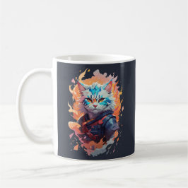 Cute Ninja Cat Warrior Design Kaffemugg